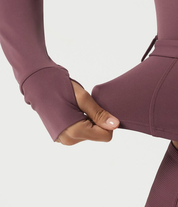Milejka UltraSculpt ze stójką i długim rękawem z klamrą z paskiem joga Curvy kurtka