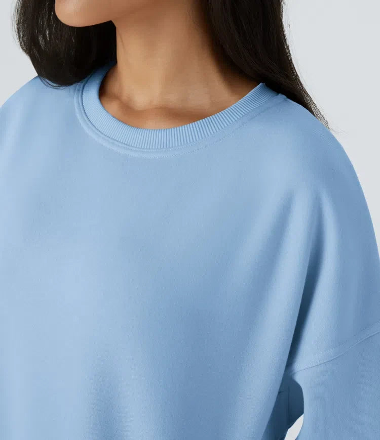 Z okrągłym dekoltem i długim rękawem kieszeń oversize polarowy bluza na co dzień