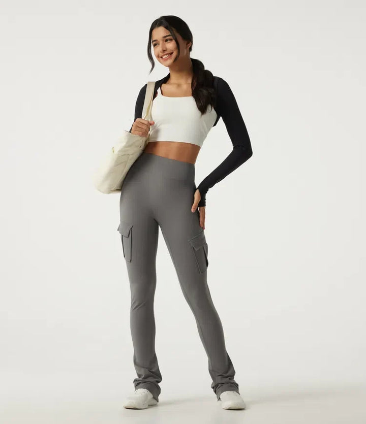 Milejka UltraSculpt z wysokim stanem bootcut stacked legginsy do jogi z kieszeniami
