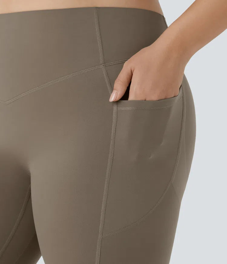 Halara UltraSculpt legginsy plus size z wysokim stanem, marszczeniem podnoszącym pośladki, kontrolą brzucha i kieszenią — modelujące, do treningu