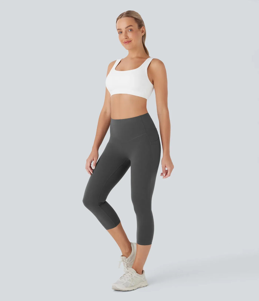 Milejka UltraSculpt z wysokim stanem unoszące pośladki modelujące brzuch kieszeń modelujące capri legginsy treningowe