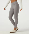 Prążkowana dzianina krzyżowany z wysokim stanem skinny legginsy na co dzień z kieszeniami