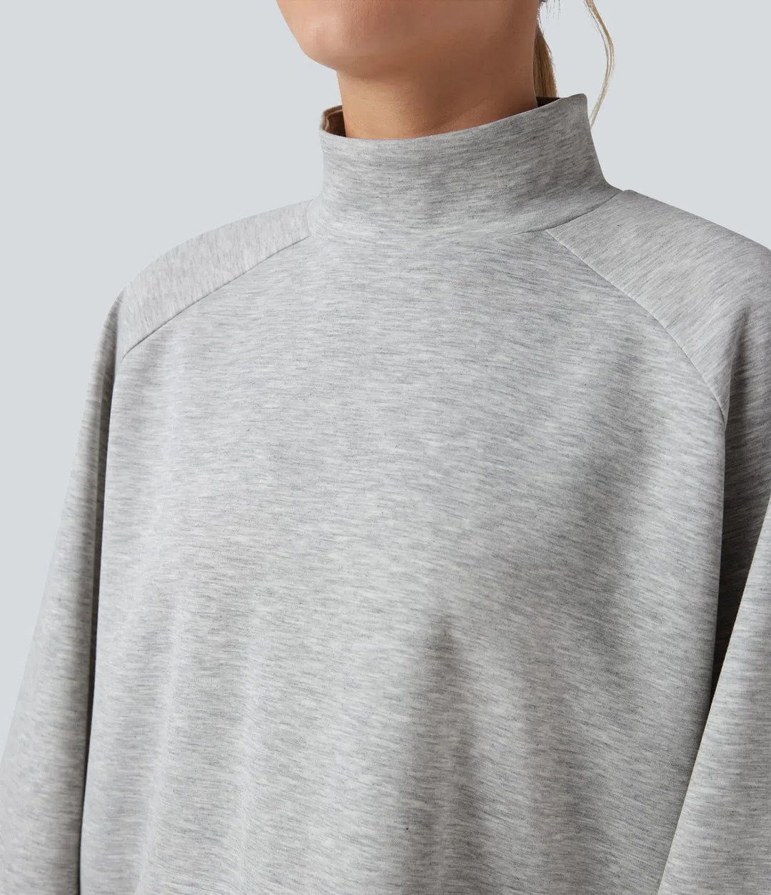 Z półgolfem z długim rękawem High Low bluza na co dzień z kieszenią