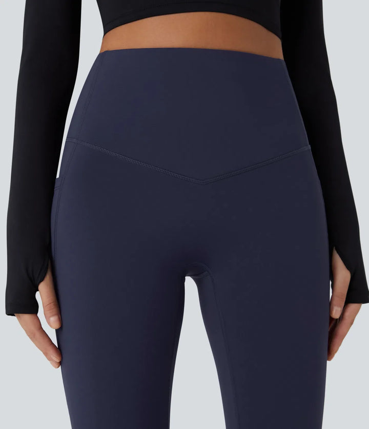 SoftlyZero pluszowy termiczny z wysokim stanem modelujące brzuch kieszeń treningowy legginsy