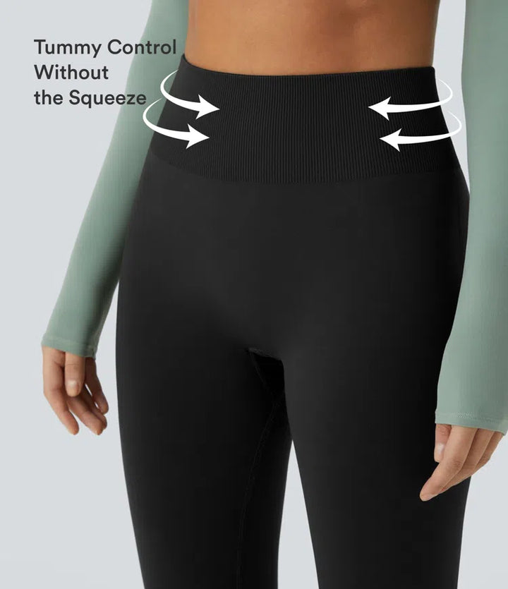 OneForm Seamless Flow legginsy do jogi o średnim stanie, modelujące brzuch i unoszące pośladki