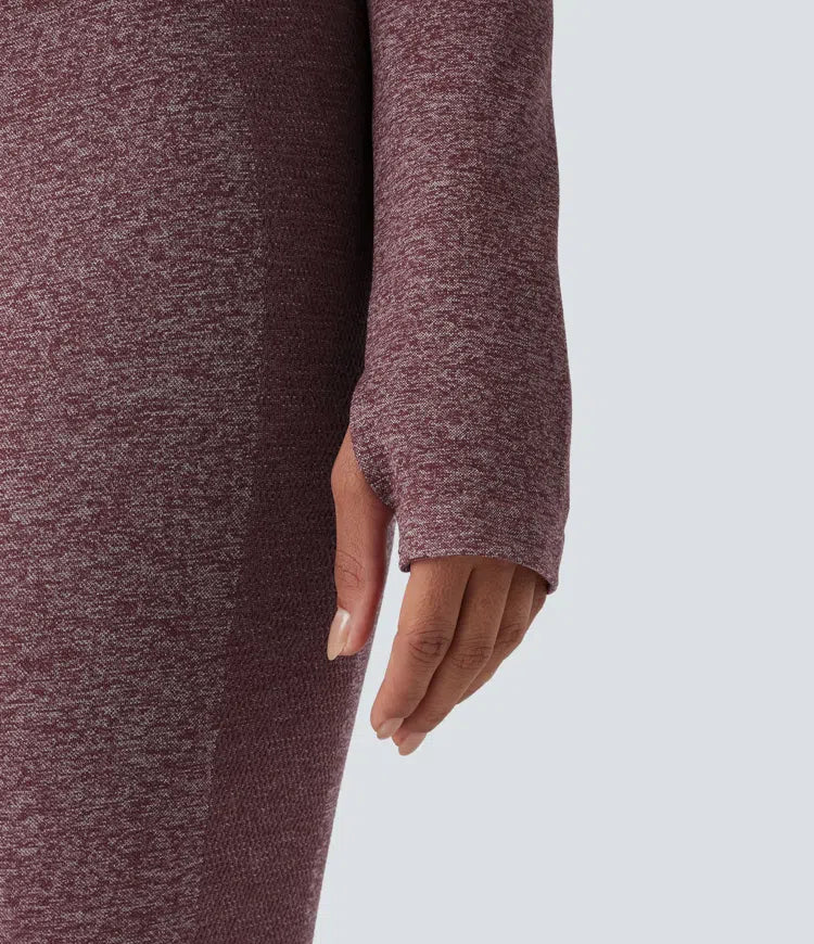 OneForm bezszwowy Flow ze stójką zamek z długim rękawem z otworem na kciuk joga ocieplający kurtka