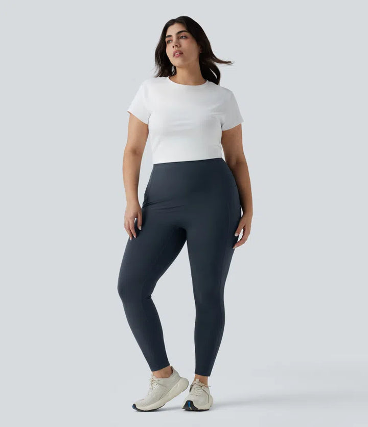 Legginsy w rozmiarze plus Halara UltraSculpt do jogi z wysokim stanem, modelujące brzuch, unoszące pośladki, z marszczeniami i kieszeniami.