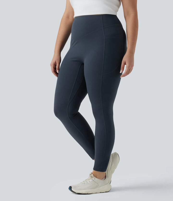 Legginsy w rozmiarze plus Halara UltraSculpt do jogi z wysokim stanem, modelujące brzuch, unoszące pośladki, z marszczeniami i kieszeniami.