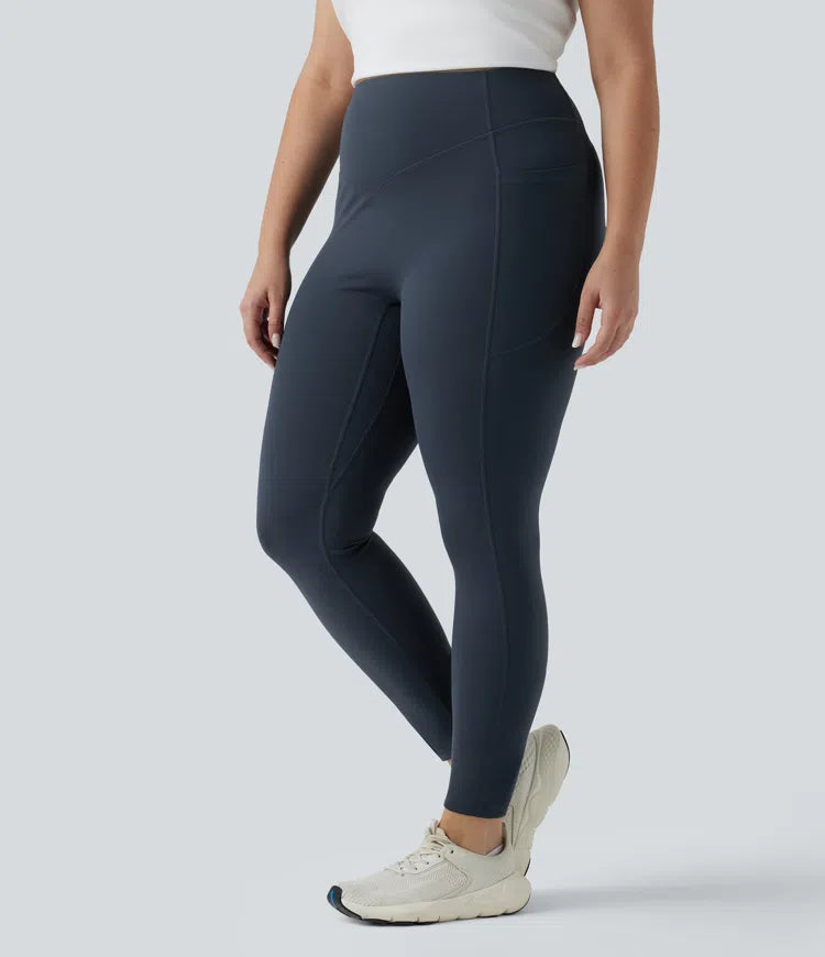 Legginsy w rozmiarze plus Halara UltraSculpt do jogi z wysokim stanem, modelujące brzuch, unoszące pośladki, z marszczeniami i kieszeniami.