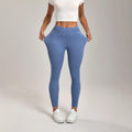 Halara Flex wysokie legginsy w stylu jeansowym (denim), modelujące brzuch, z kieszeniami