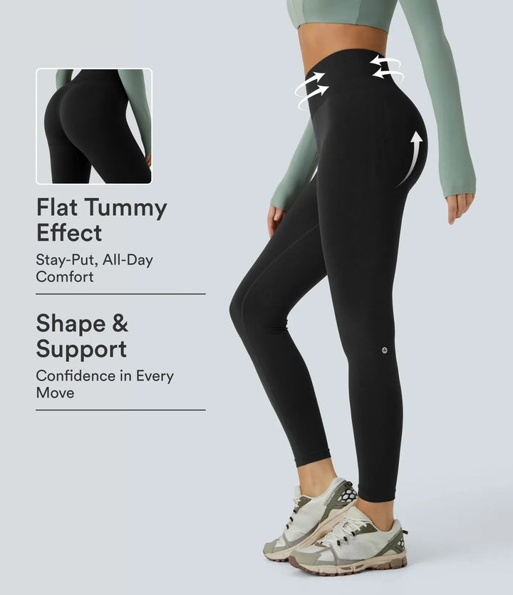 OneForm bezszwowy Flow ze średnim stanem modelujące brzuch unoszące pośladki legginsy do jogi