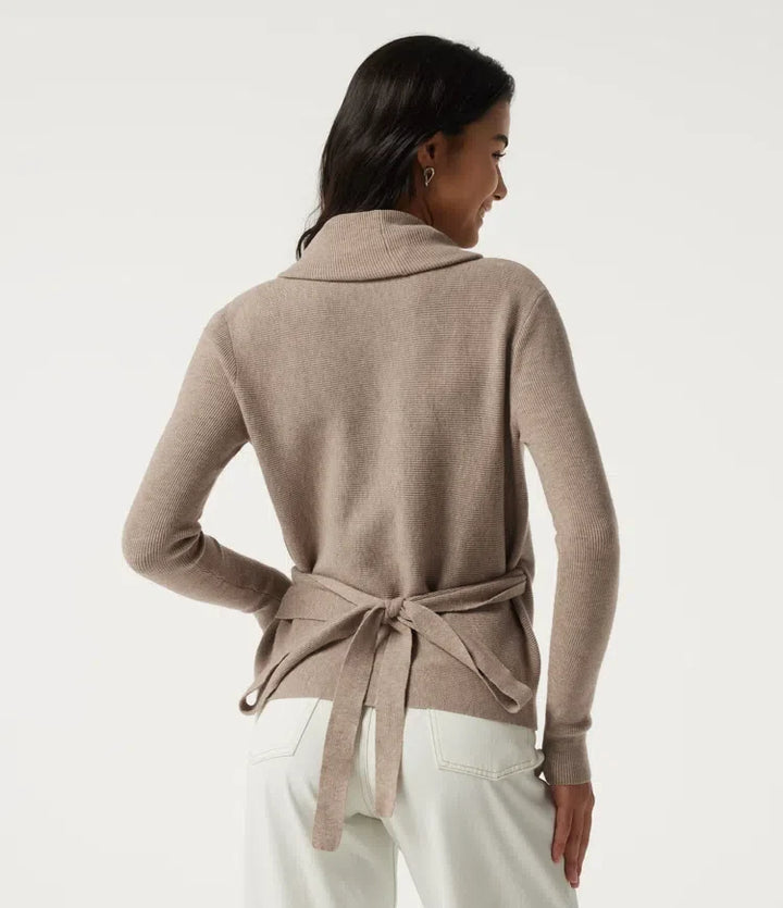 Z lejącym dekoltem z długim rękawem stacked sweter na co dzień