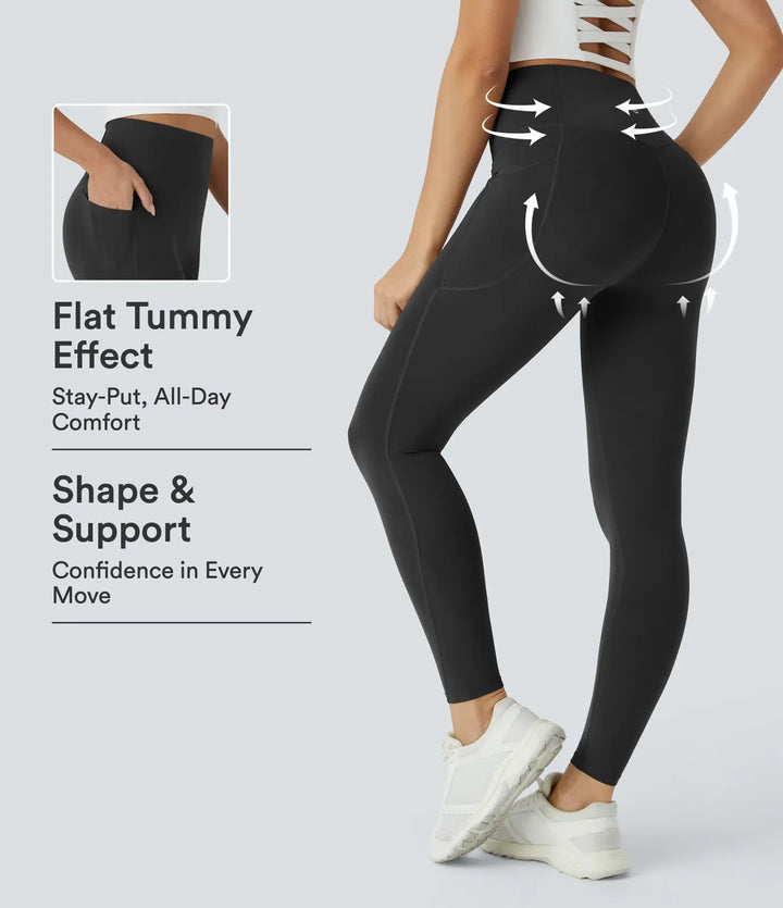 Milejka UltraSculpt z wysokim stanem unoszące pośladki modelujące brzuch kieszeń modelujące treningowy legginsy