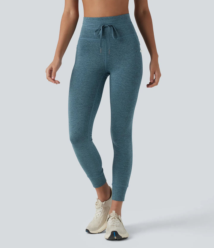Halara UltraSculpt melanżowe legginsy do jogi 7/8 z wysokim stanem, wiązaniem w pasie, szybkoschnące, z kieszeniami