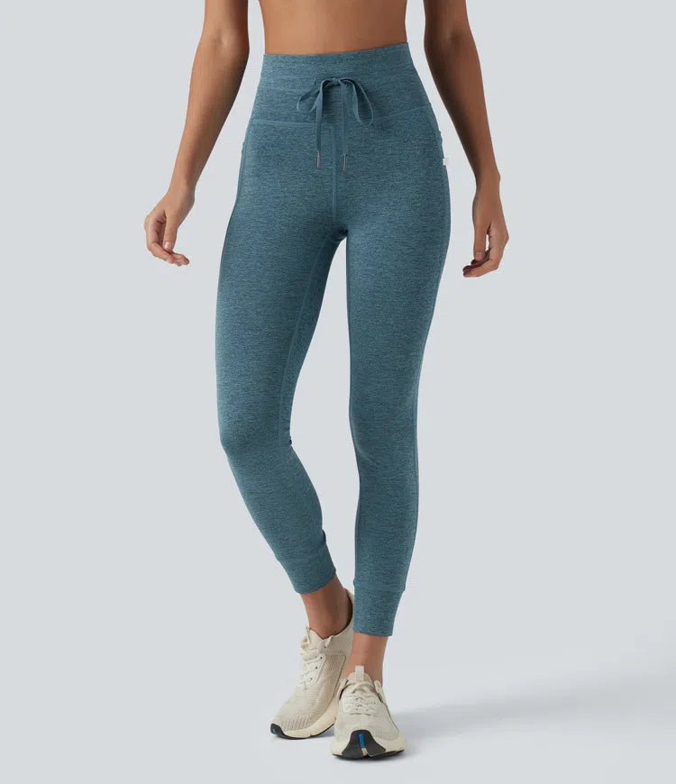 Halara UltraSculpt melanżowe legginsy do jogi 7/8 z wysokim stanem, wiązaniem w pasie, szybkoschnące, z kieszeniami