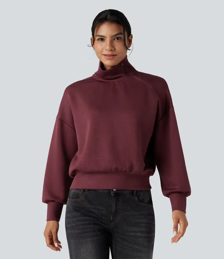 SpacerTek z kołnierzem kominowym połowa zamek oversize bluza na co dzień