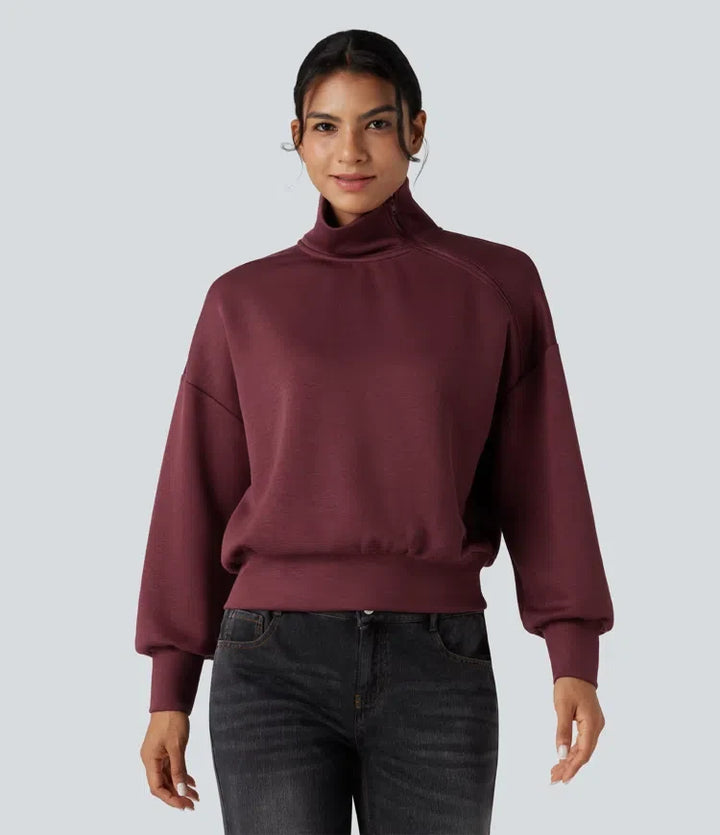 SpacerTek z kołnierzem kominowym połowa zamek oversize bluza na co dzień