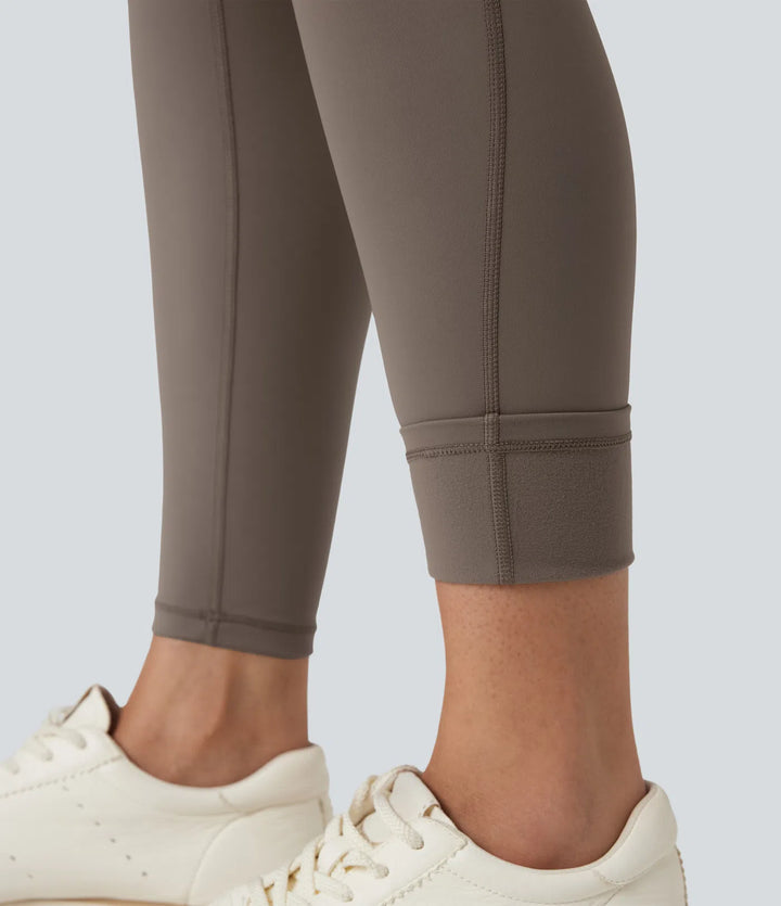 SoCinched legginsy do jogi z polaru z wysokim stanem, modelujące brzuch, z kieszeniami.