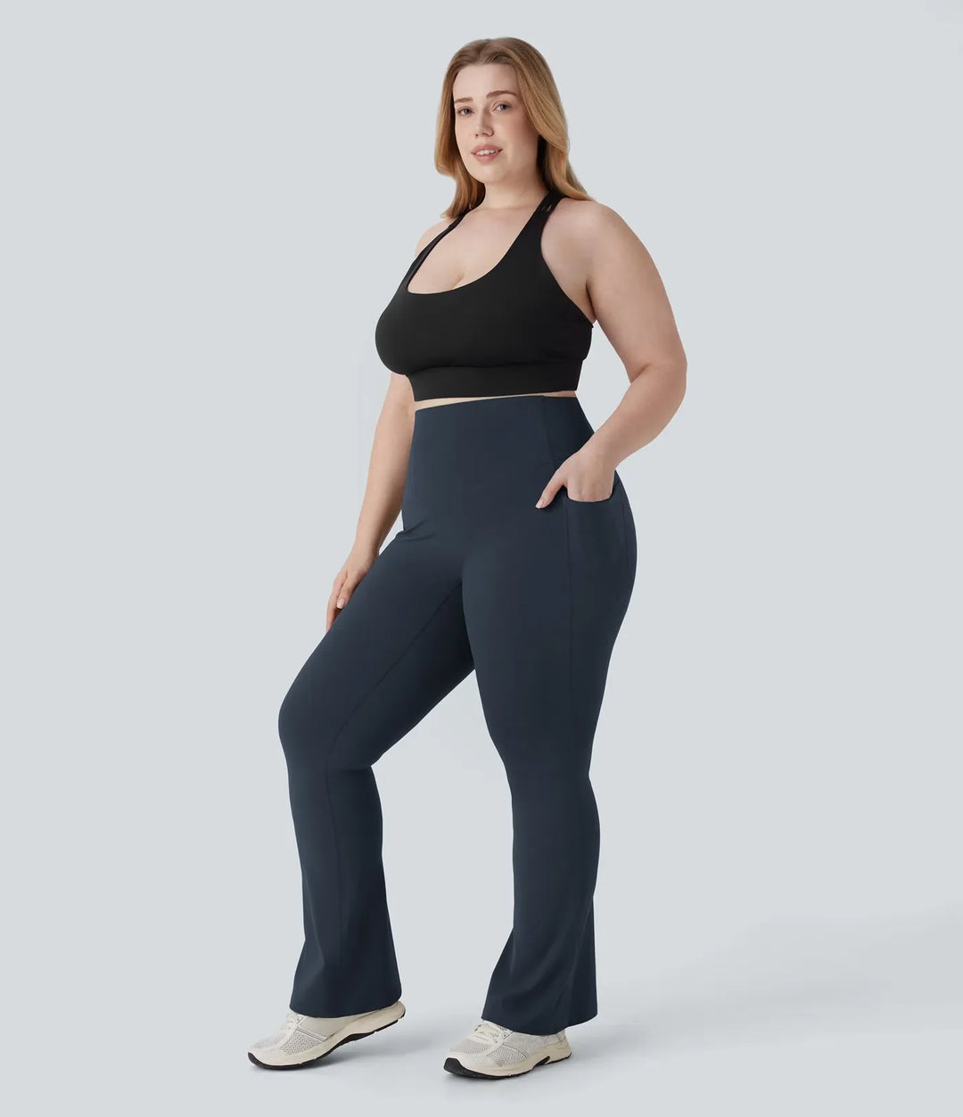 Milejka UltraSculpt z wysokim stanem modelujące brzuch kieszeń modelujące joga bootcut plus size legginsy