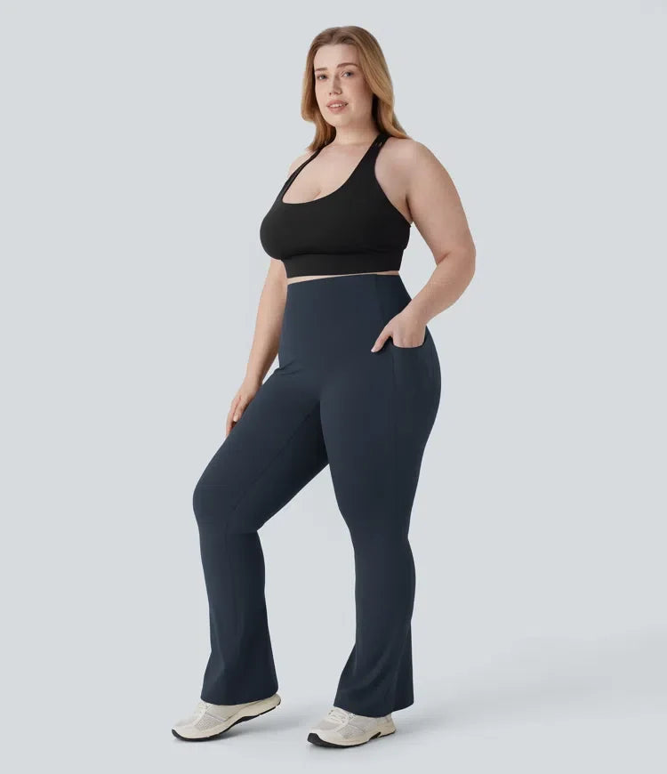 Milejka UltraSculpt z wysokim stanem modelujące brzuch kieszeń modelujące joga bootcut plus size legginsy