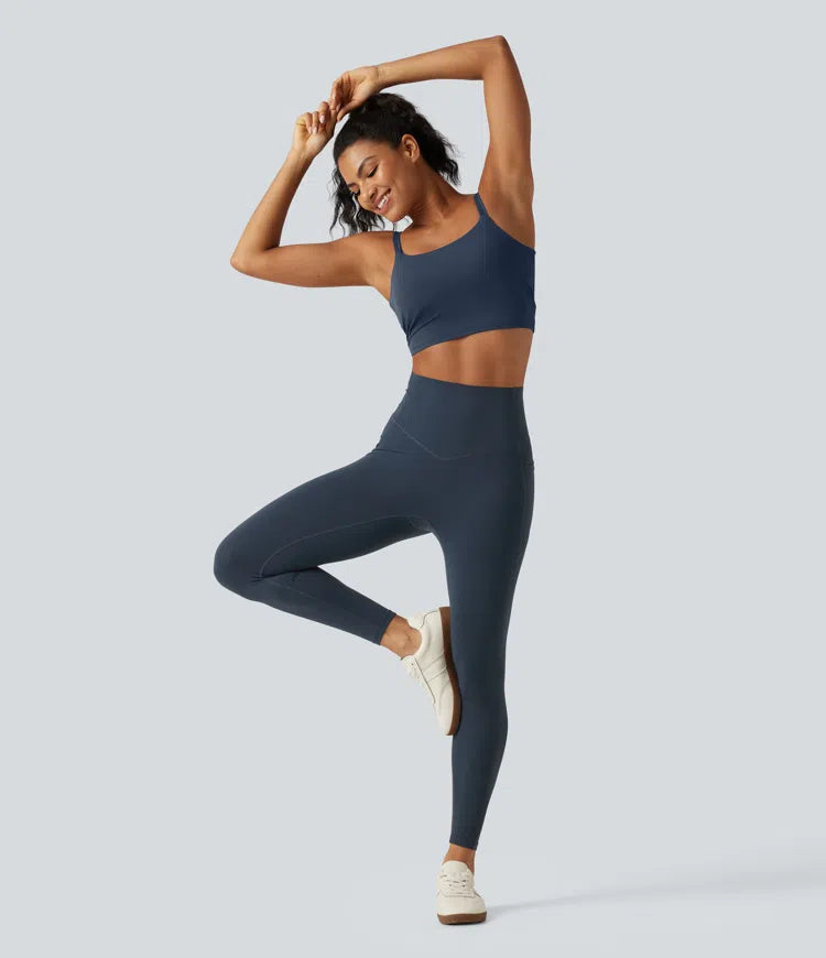 Halara UltraSculpt legginsy do jogi dla krągłych kształtów, z wysokim stanem, modelujące i wyszczuplające brzuch, z kieszeniami