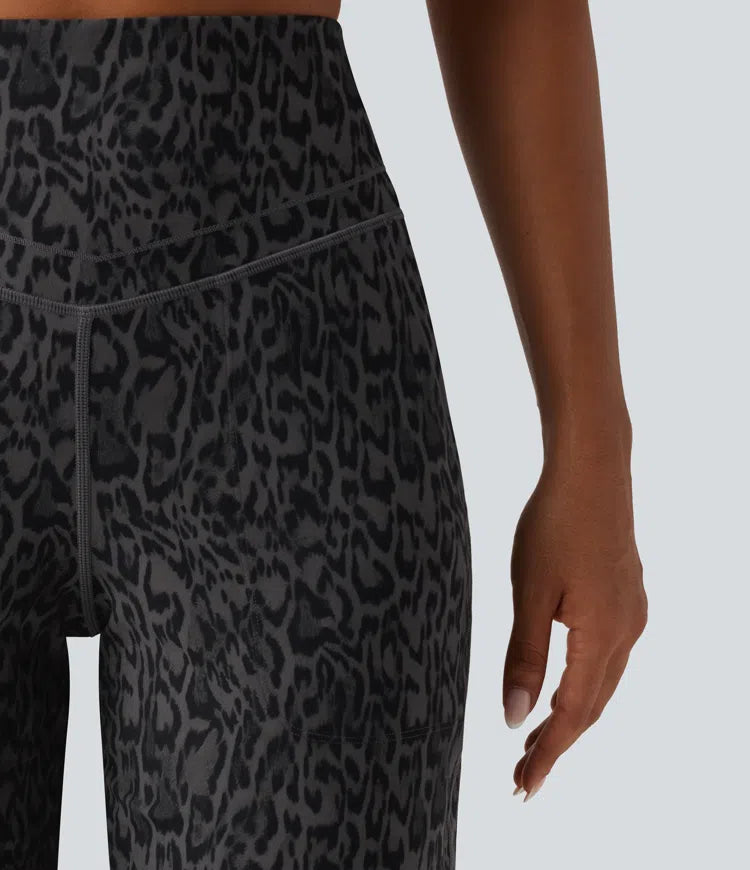 Halara UltraSculpt spodnie jogger do jogi w panterkę, z wysokim stanem, modelujące brzuch, z kieszeniami