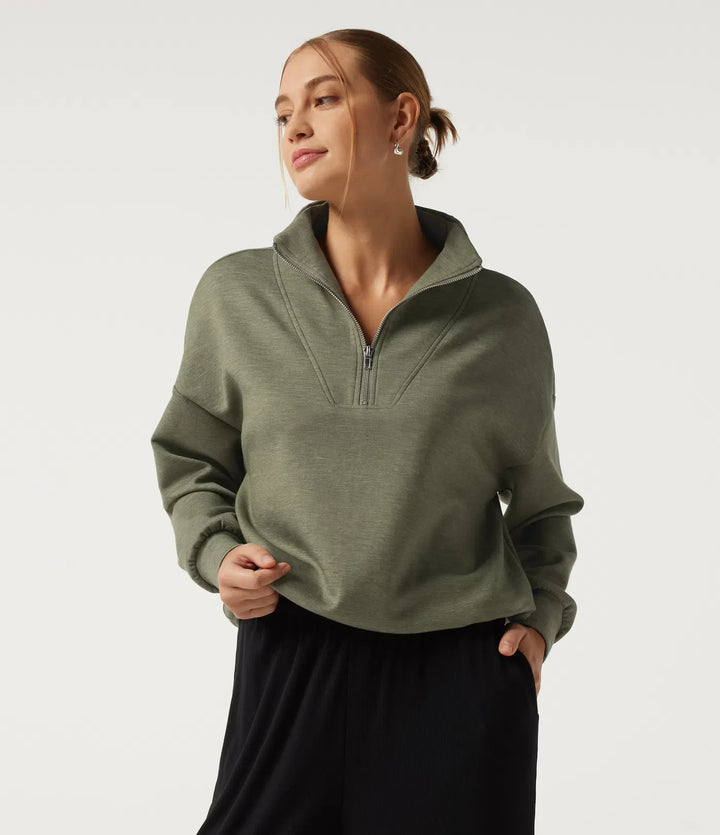 Z półgolfem opuszczony połowa zamek z długim rękawem bluza na co dzień