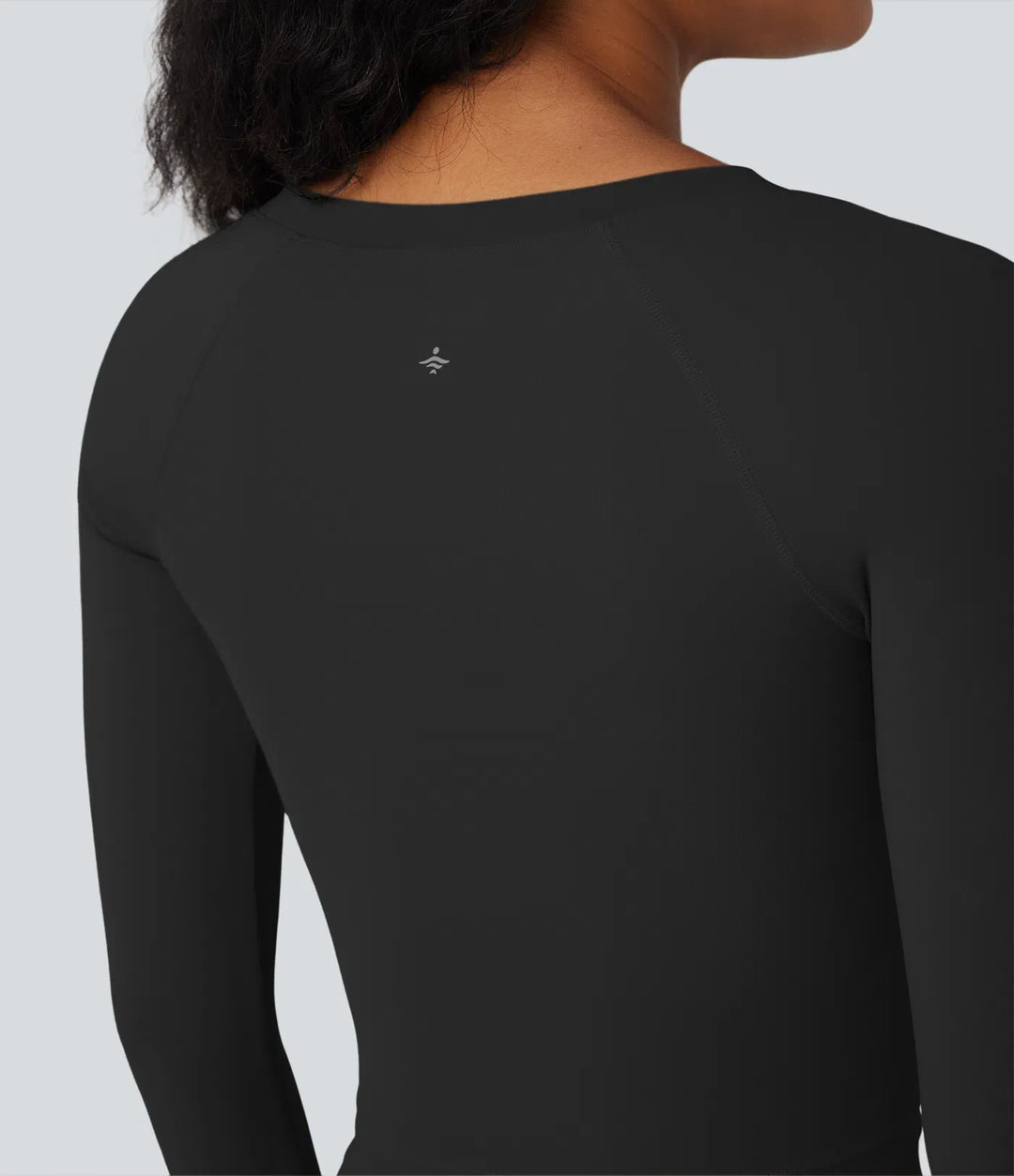SoftlyZero QuickDry z wycięciem z długim rękawem z otworem na kciuk krótki fason joga top sportowy
