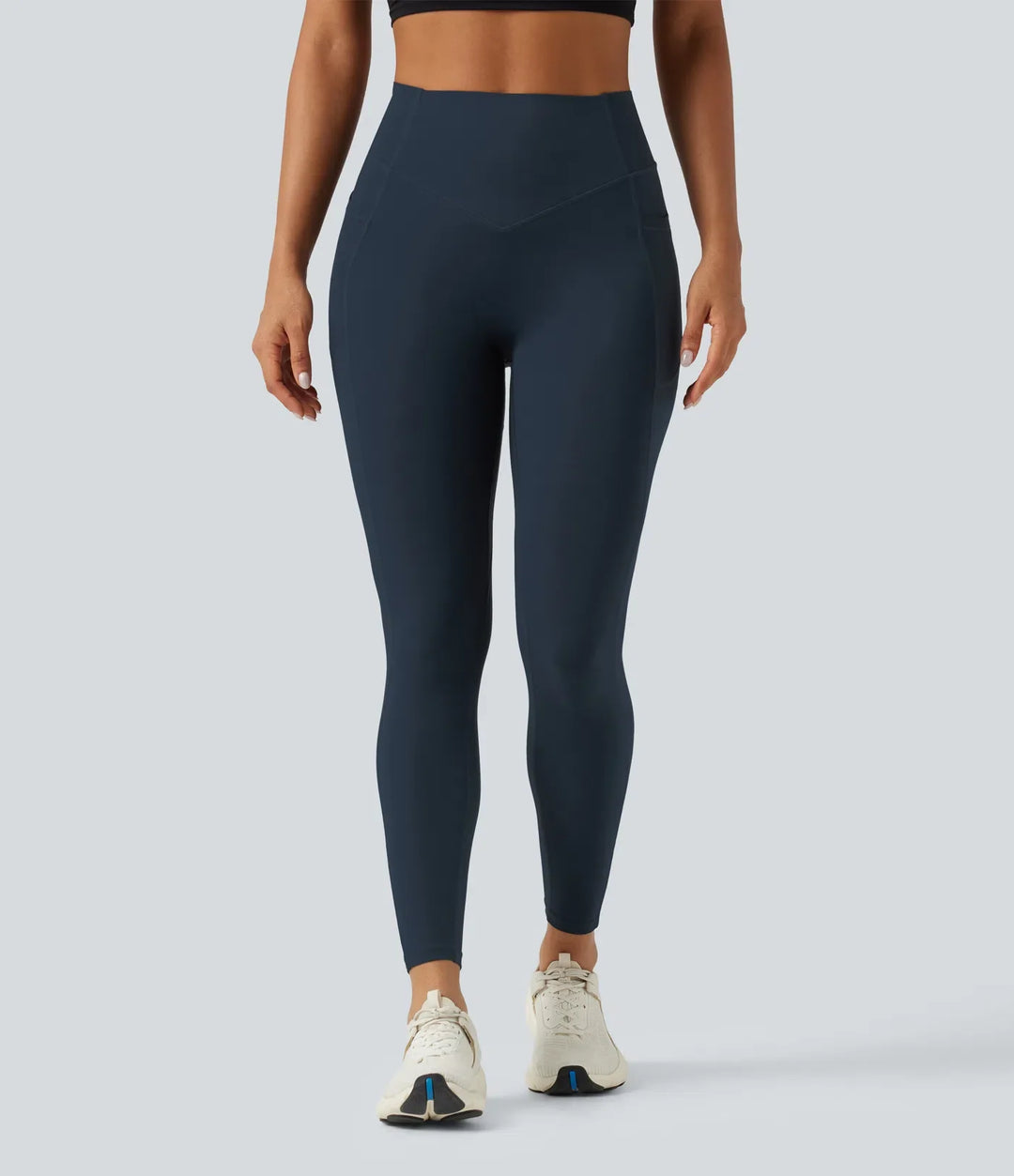 Milejka UltraSculpt z wysokim stanem marszczony unoszące pośladki modelujące brzuch modelujące legginsy treningowe z kieszeniami