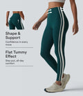 Milejka UltraSculpt z wysokim stanem modelujące brzuch bok w paski joga 7/8 legginsy