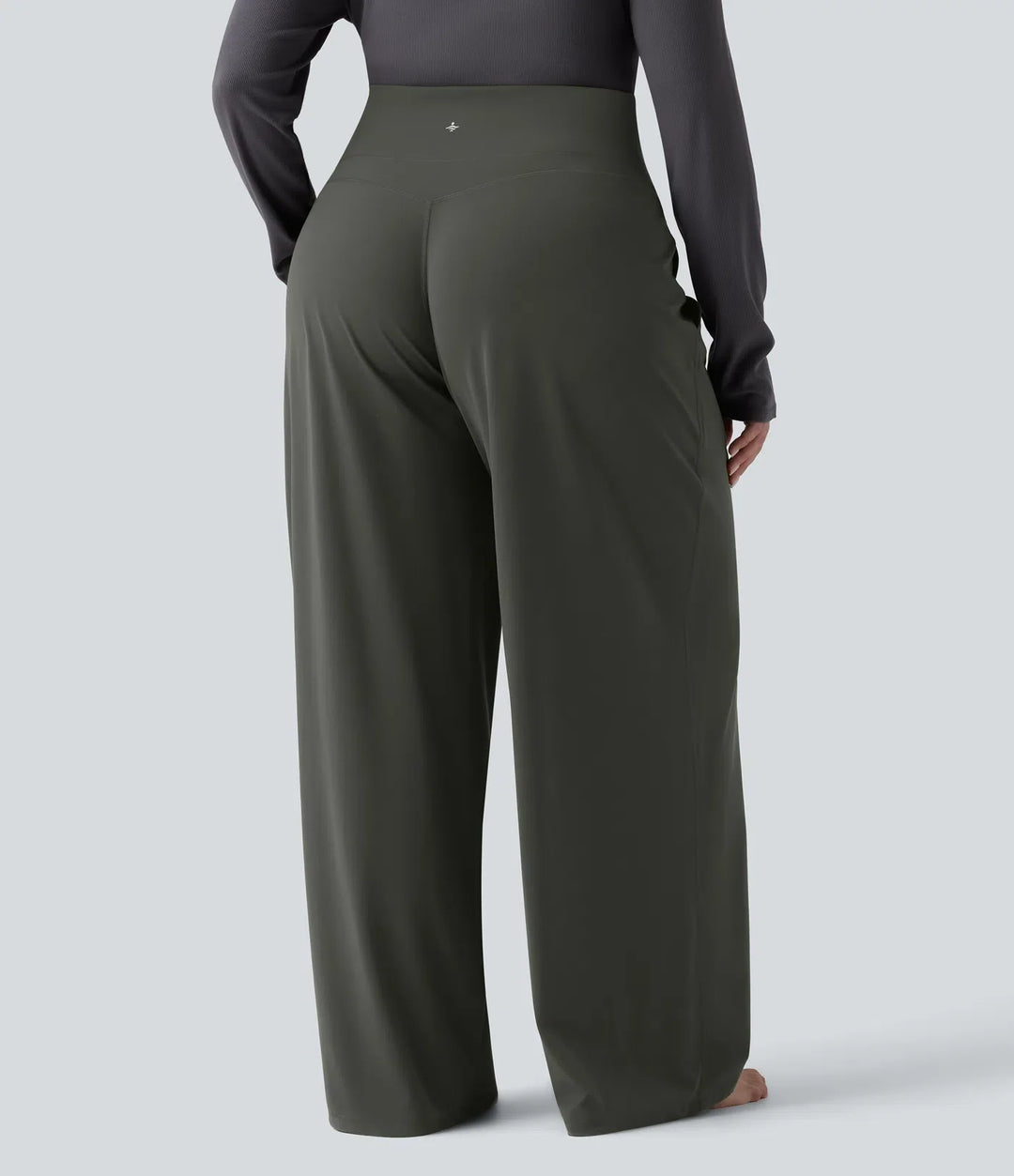 Milejka UltraSculpt z wysokim stanem modelujące brzuch z prostą nogawką joga plus size spodnie z kieszeniami