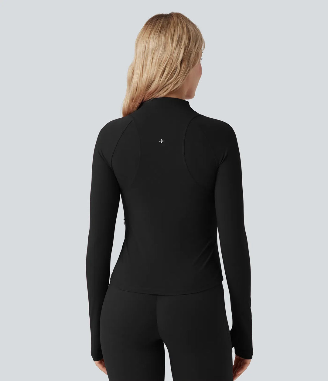 Milejka UltraSculpt ze stójką i długim rękawem z otworem na kciuk joga Curvy kurtka z kieszeniami