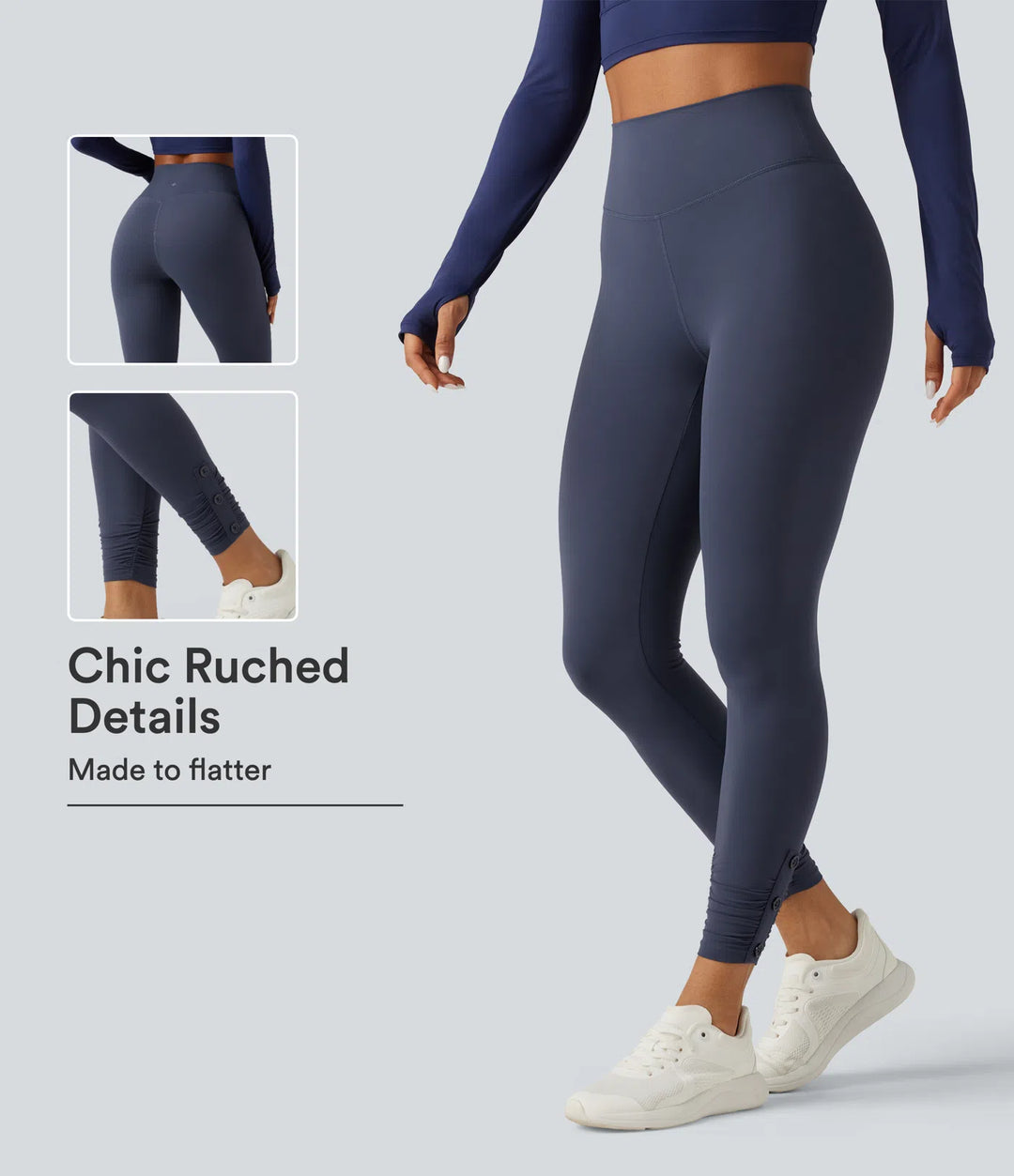 Halara UltraSculpt legginsy do jogi z wysokim stanem i marszczeniem