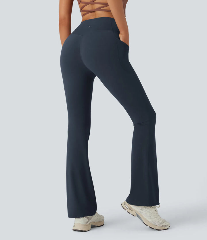 Halara UltraSculpt legginsy do jogi bootcut z wysokim stanem, kontrolą brzucha, modelujące sylwetkę i z kieszenią