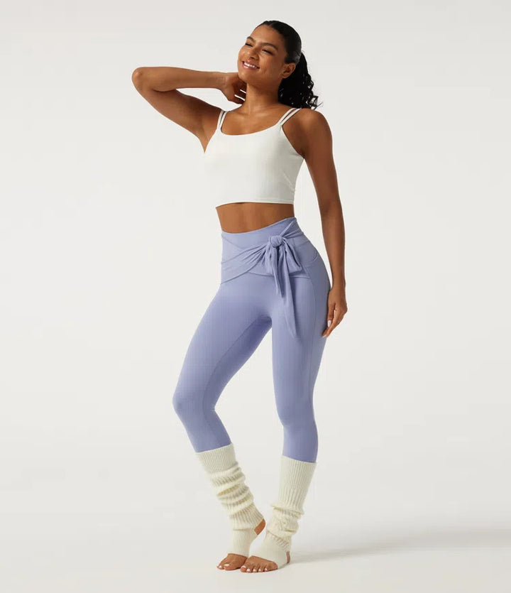 SoftlyZero legginsy do jogi z wysokim stanem, wiązane z przodu i z kieszeniami