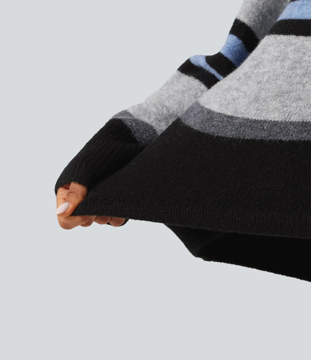 Z okrągłym dekoltem i długim rękawem oversize w paski sweter na co dzień