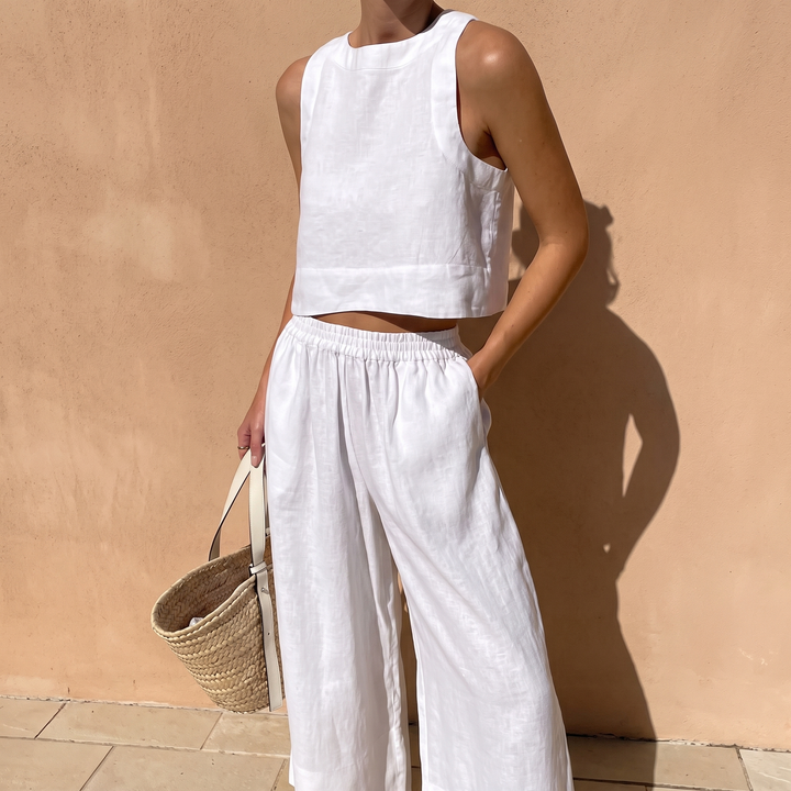 KOMPLET LETNI SUTTONVALE Z SZEROKIMI NOGAWKAMI