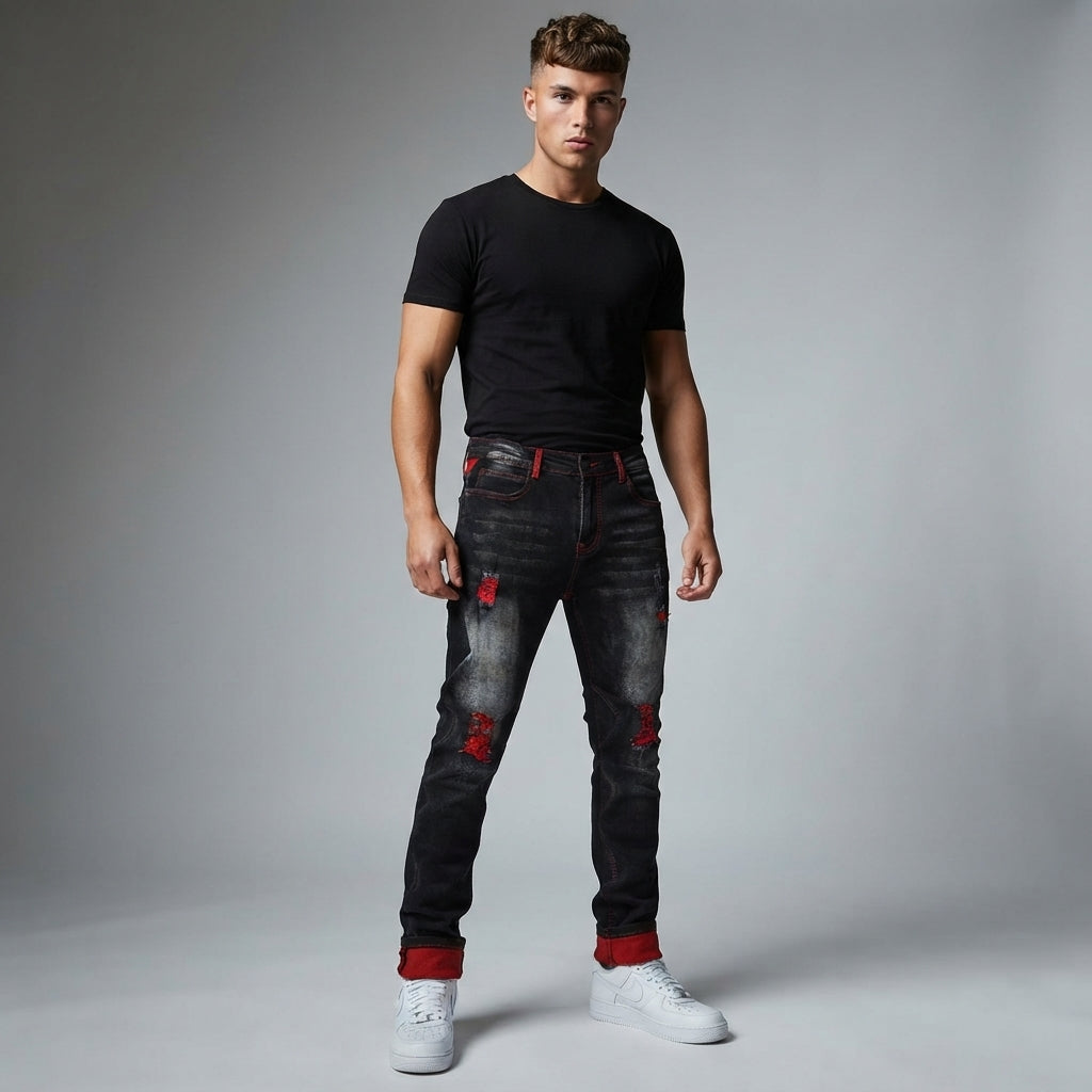 Dżinsy Beckett Flex z przetarciami