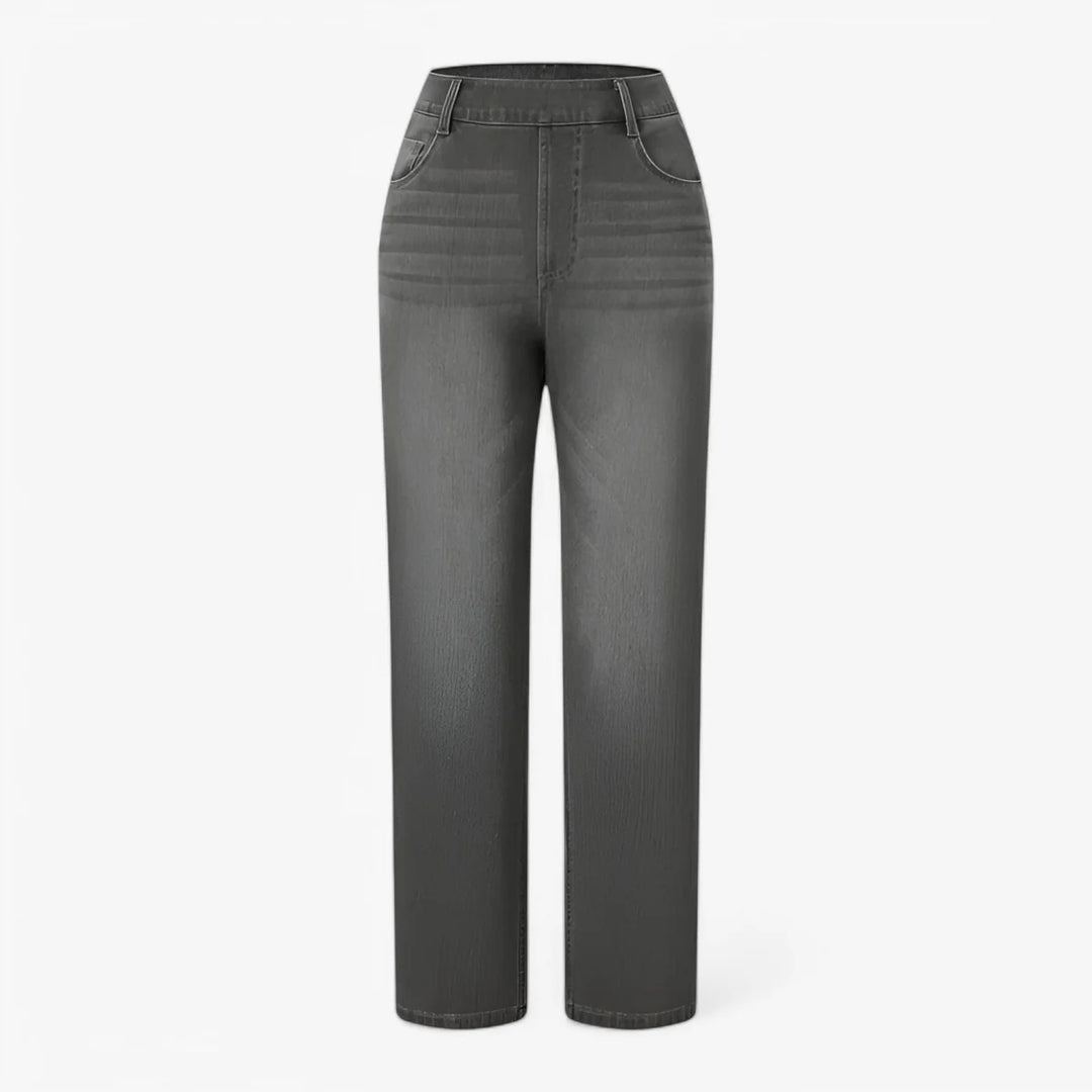 Halara Flex jeansy bootcut z wysokim stanem i modelującym efektem na brzuch, w pranym wykończeniu, casualowe, z kieszeniami