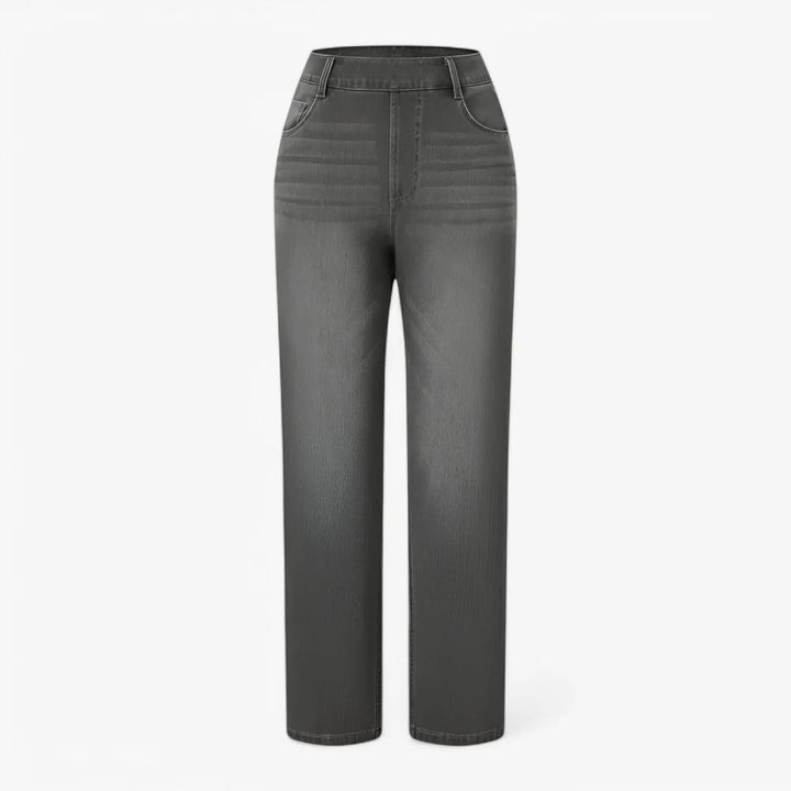 Halara Flex jeansy bootcut z wysokim stanem i modelującym efektem na brzuch, w pranym wykończeniu, casualowe, z kieszeniami