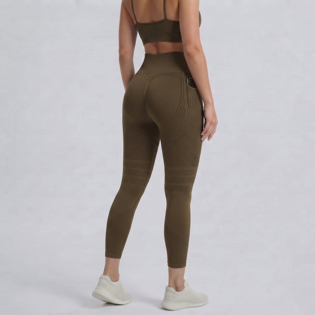 Milejka UltraSculpt z wysokim stanem modelujące brzuch kieszeń modelujące treningu capri legginsy