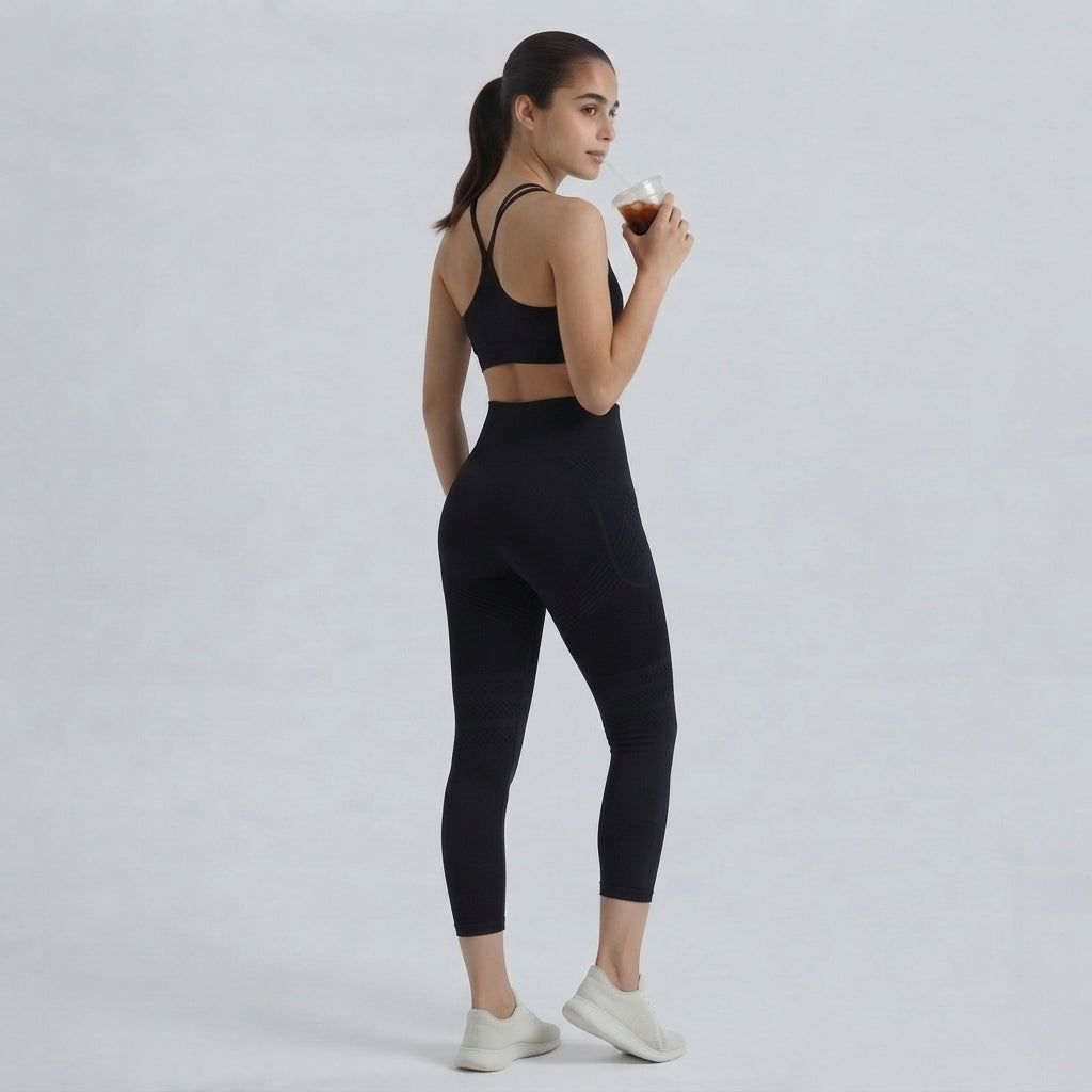 Milejka UltraSculpt z wysokim stanem modelujące brzuch kieszeń modelujące treningu capri legginsy