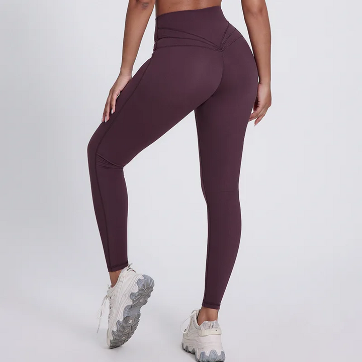 SoftlyZero legginsy do jogi z wysokim stanem, krzyżowanym pasem, kontrastową koronką i kieszeniami