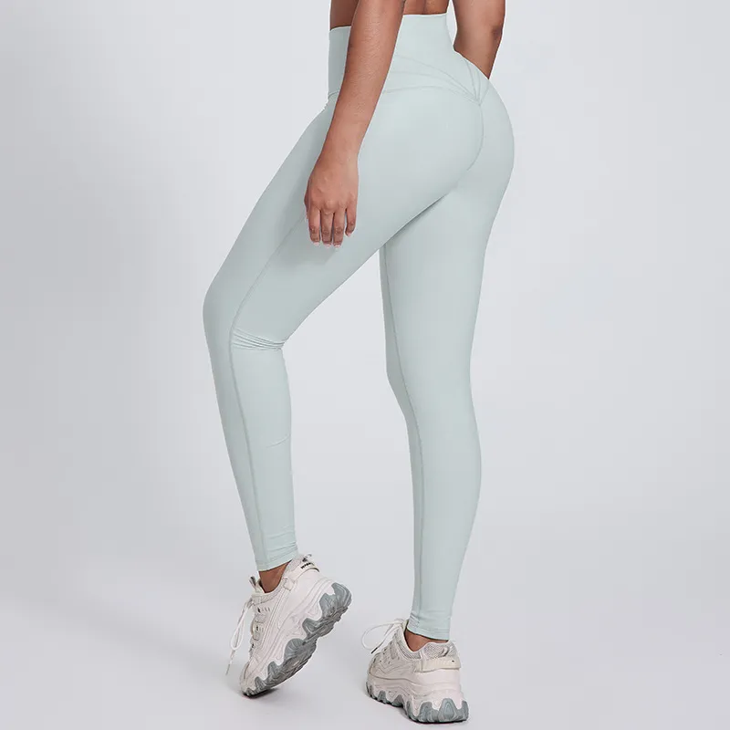 SoftlyZero legginsy do jogi z wysokim stanem, krzyżowanym pasem, kontrastową koronką i kieszeniami