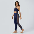 SoftlyZero legginsy do jogi z wysokim stanem, skrzyżowanym pasem, kontrastową koronką i kieszenią