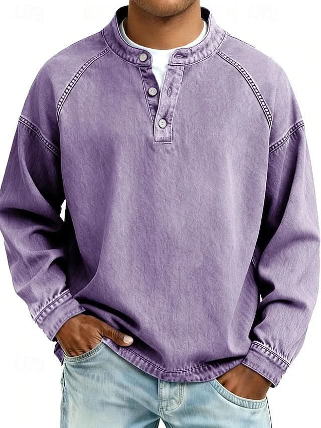 BROMLEY BLUZA HENLEY Z LUŹNYM WYKOŃCZENIEM
