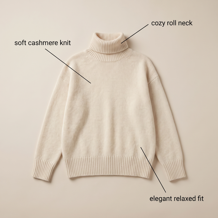 AMELIA MIĘKKI DZIANINOWY SWETER Z POLOKIEM